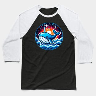 Whale pixel art Baseball T-Shirt